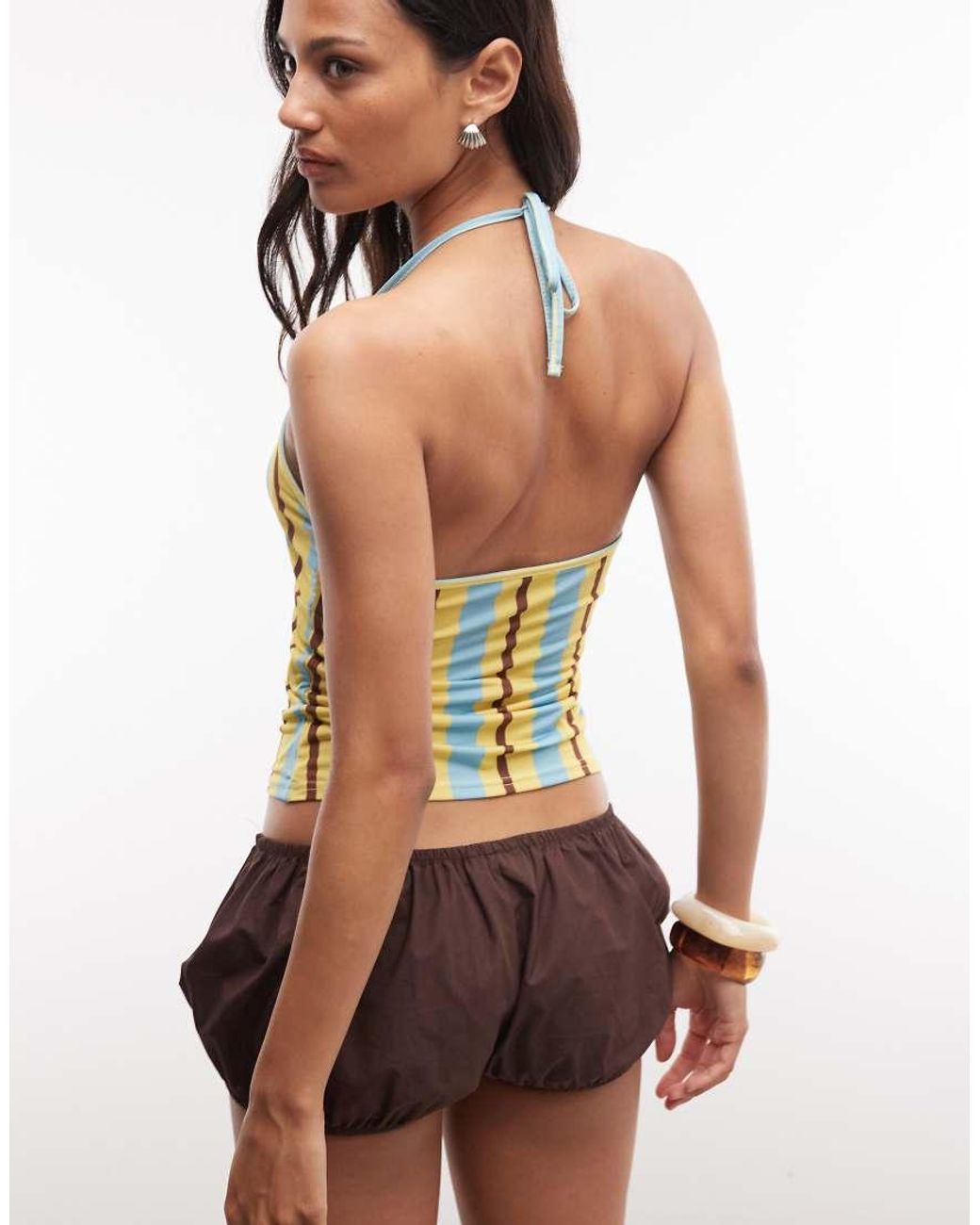 Reclaimed Vintage Multicolor Tankini Halter Cami Top