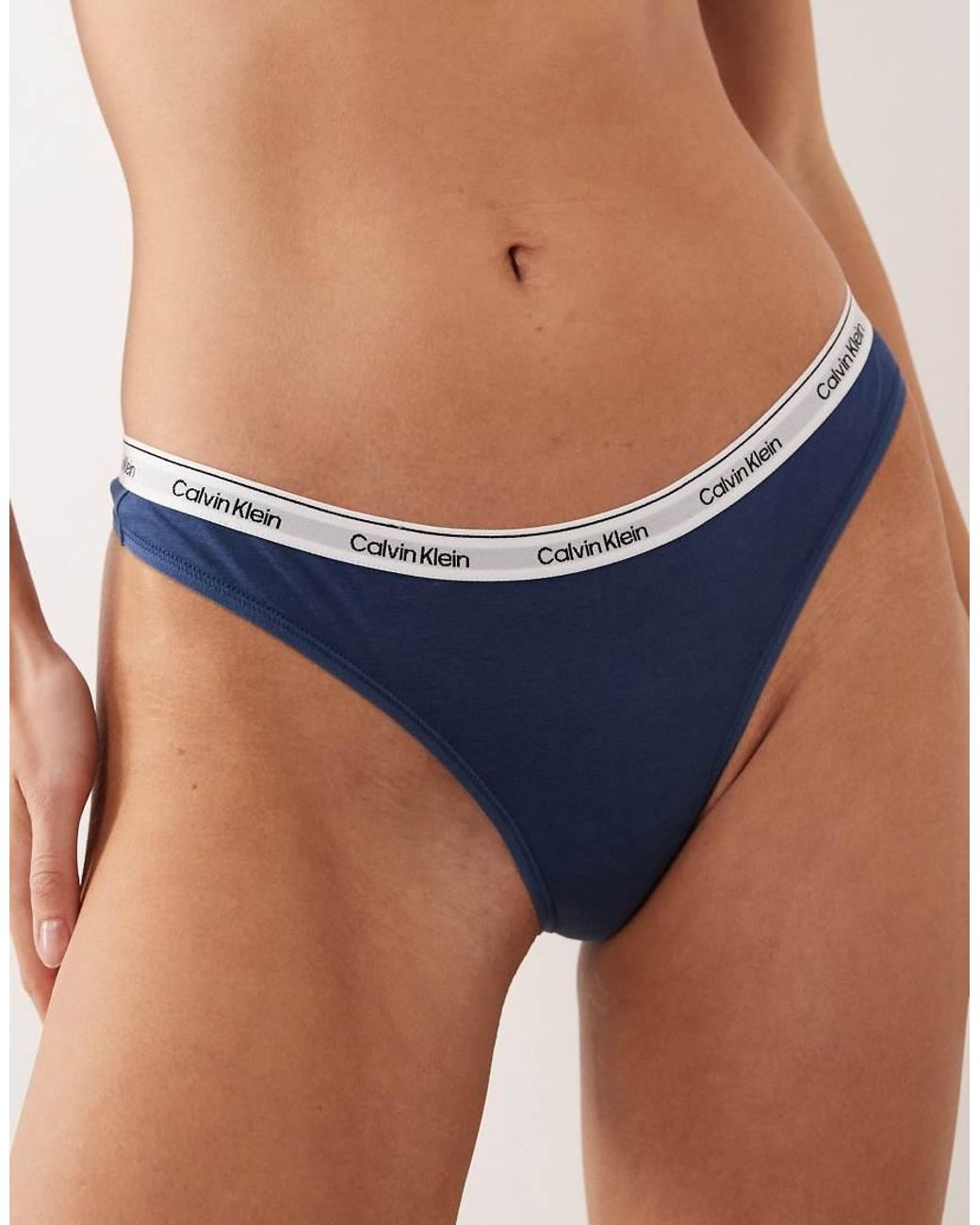 Calvin Klein Blue Icon Logo Thong