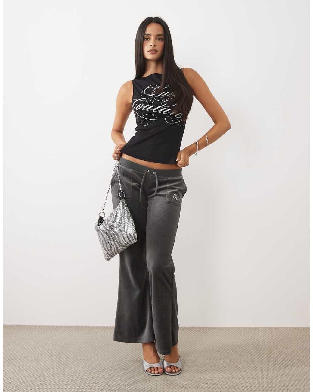 Juicy Couture Blue Mia Rebelle Script Logo Boatneck Top