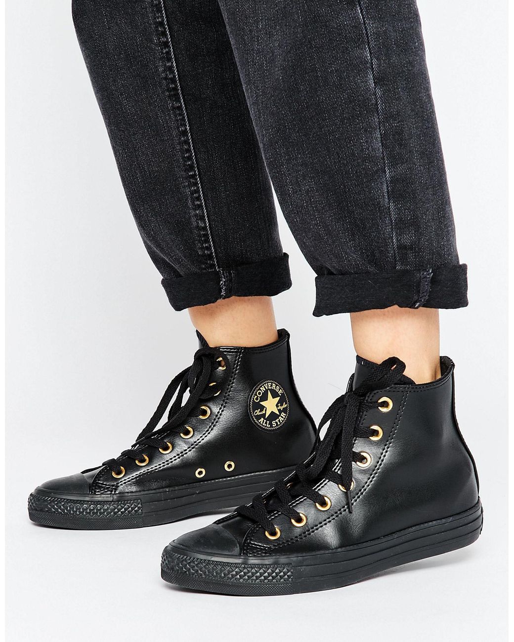 Converse Chuck Taylor Top Sneakers Black With Eyelets | Lyst