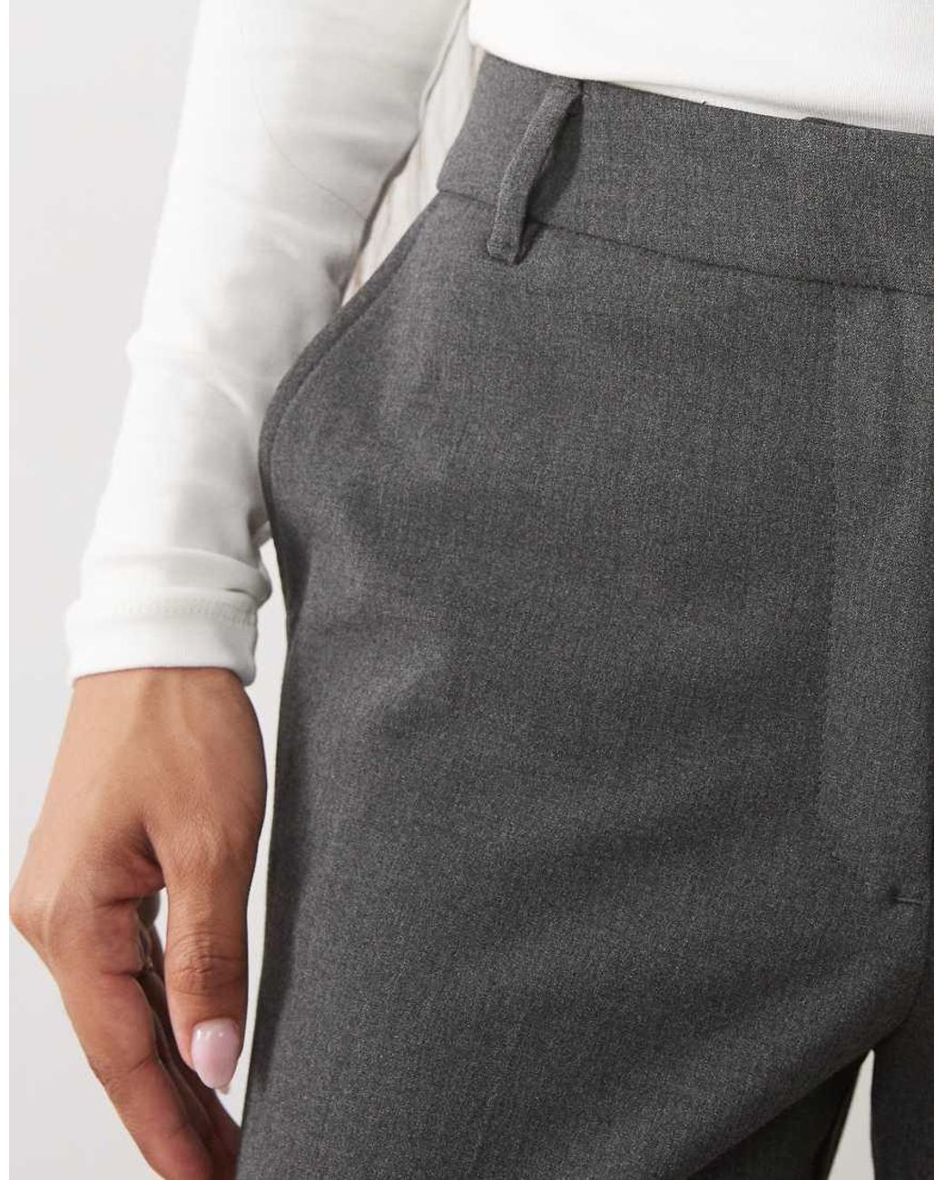 ASOS Black Petite Tailored Relaxed Straight Trousers