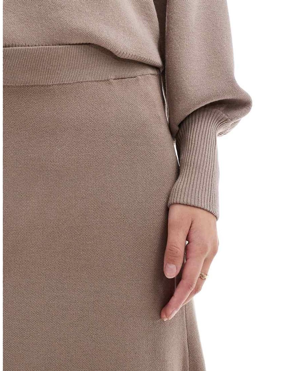 Y.A.S Natural Knitted Maxi Skirt Co-ord