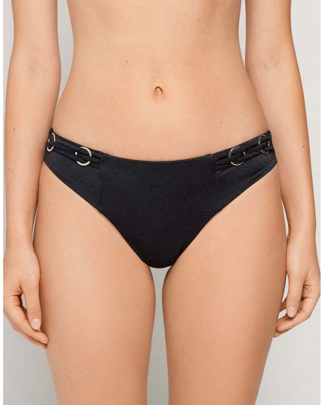Tezenis Black Royal Essence Brazilian Bikini Bottoms