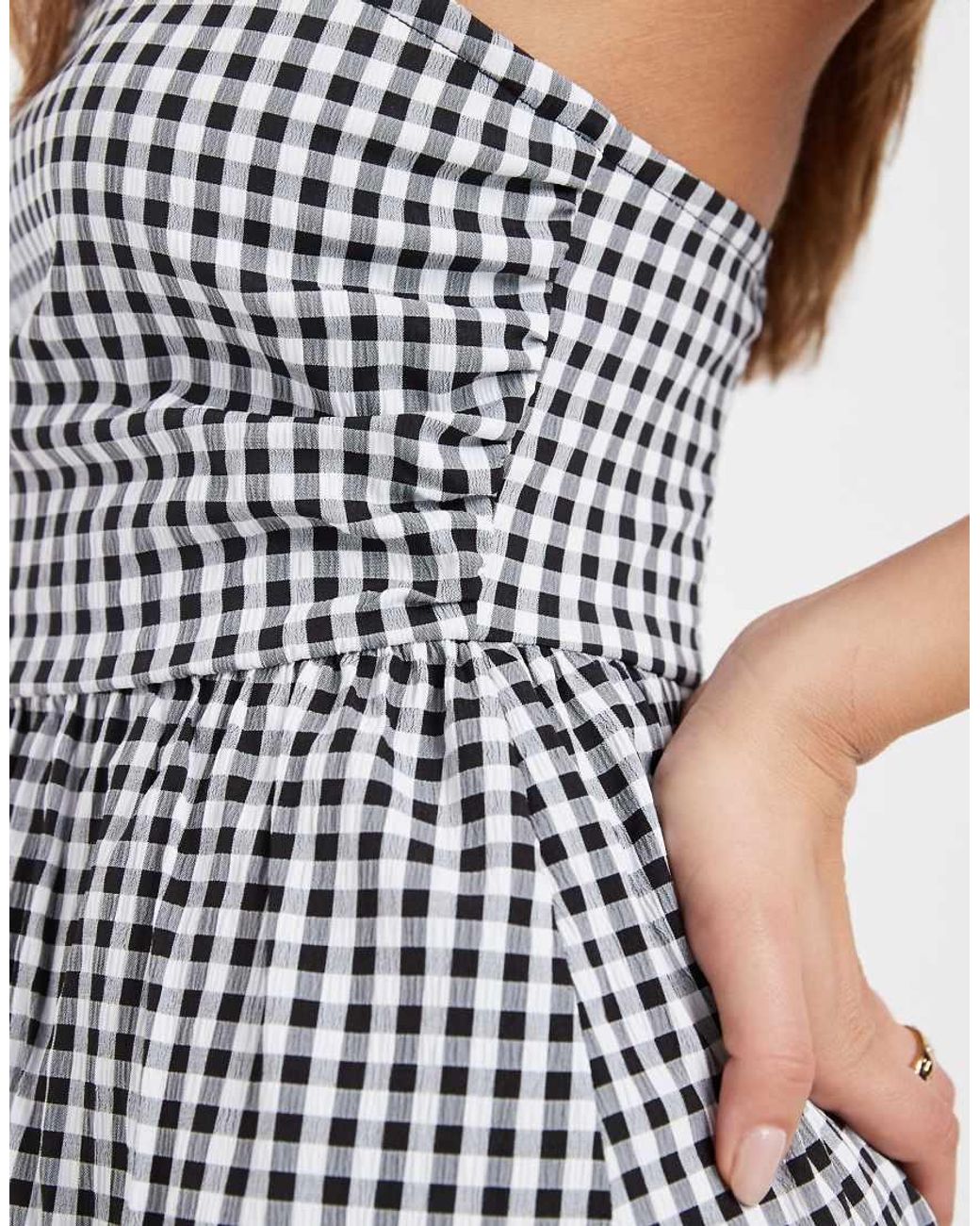 Vero Moda Gray Bandeau Full Skirted Midi Dress