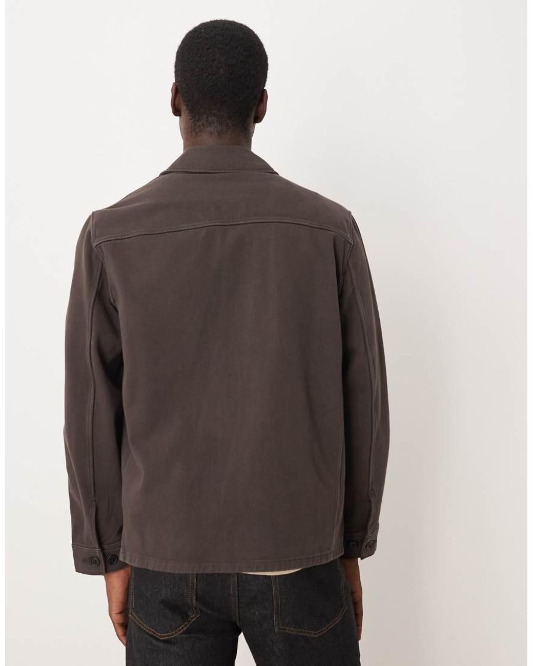 ARKET Brown Overdyed Twill Shacket for men