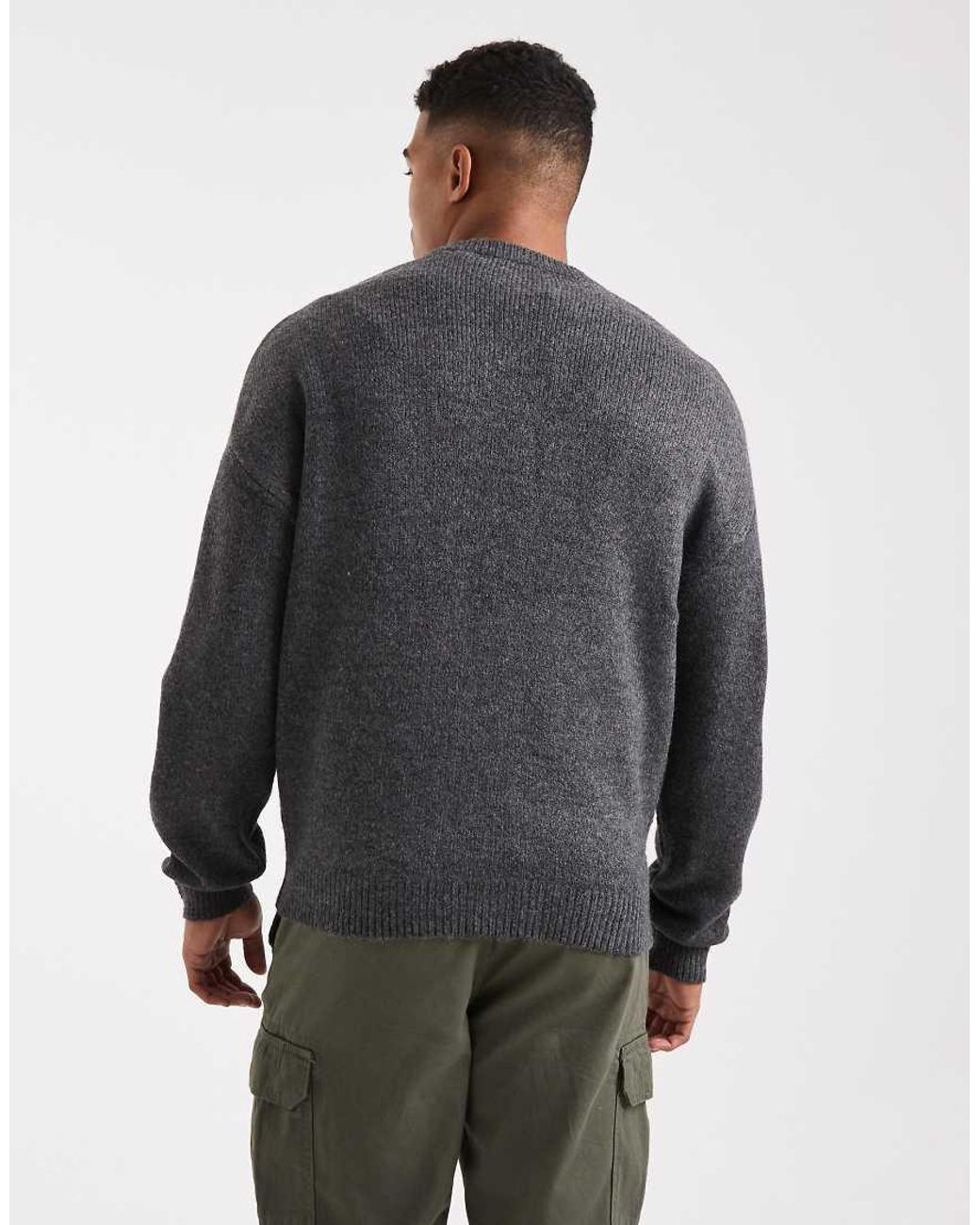 Only & Sons Gray Long Sleeve Soft Crew Neck Knit for men