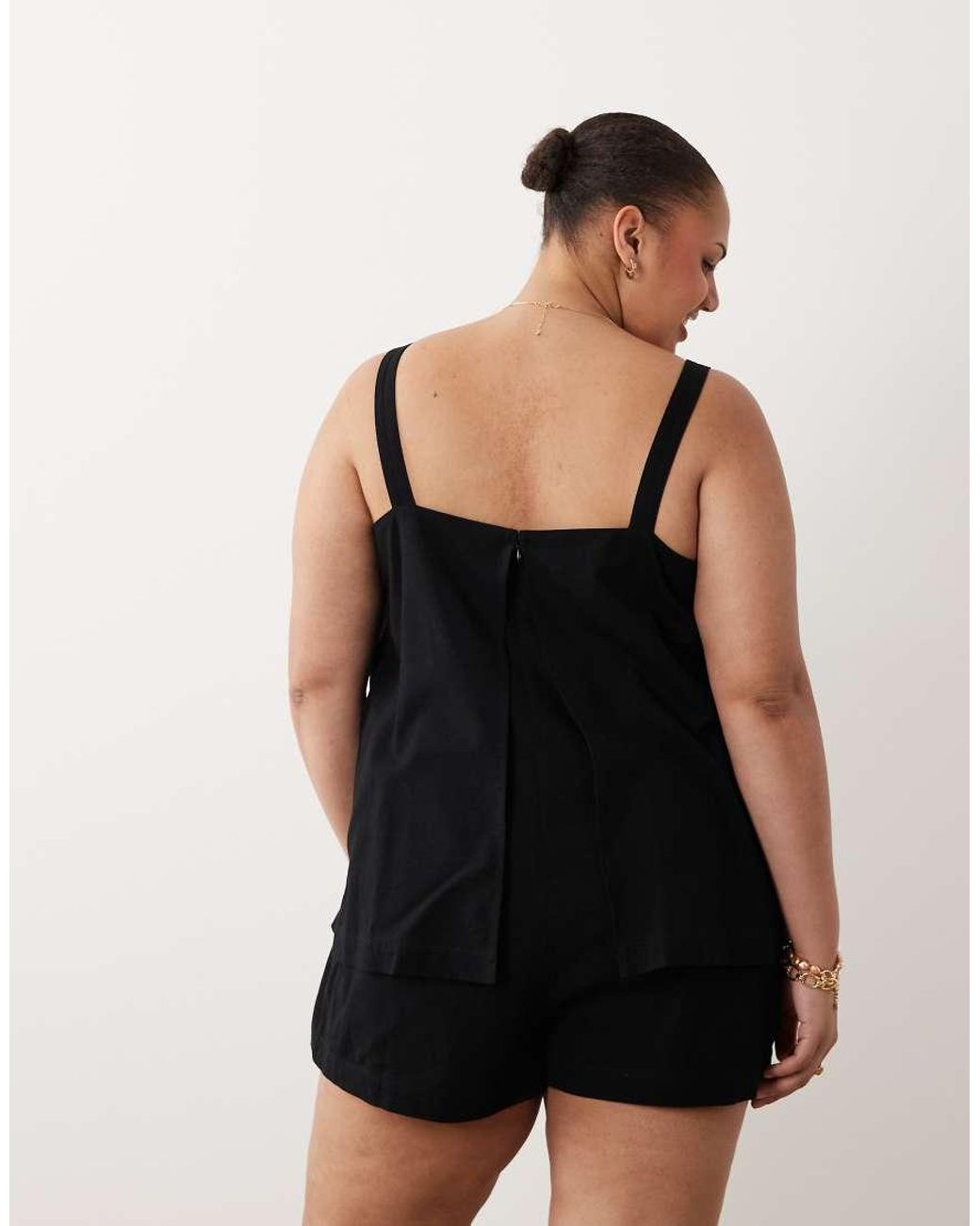 ASOS Black Asos Design Curve Short Cami Romper