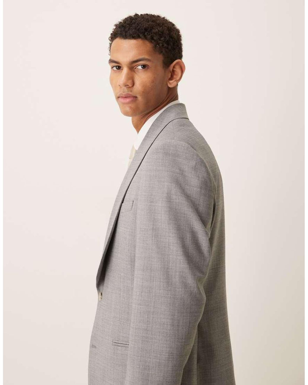 ASOS Gray Wool Mix Slim Suit Jacket for men
