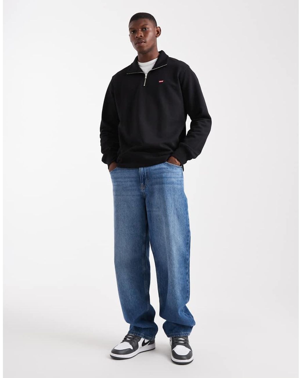 Levi's Blue Original 1/4 Zip Sweatshirt for men