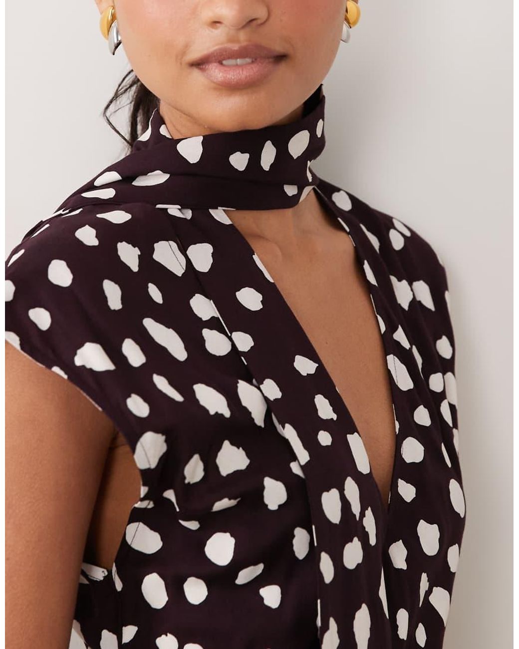 ASOS Natural Scarf Detail Mini Dress