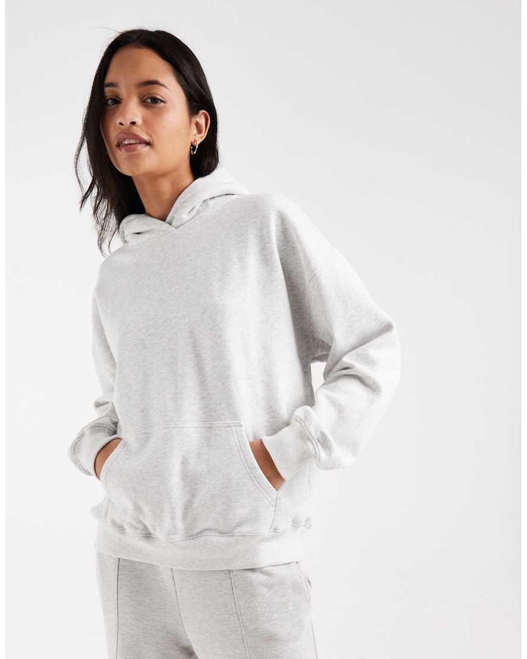 Hollister White Oversized Pull On Hoodie
