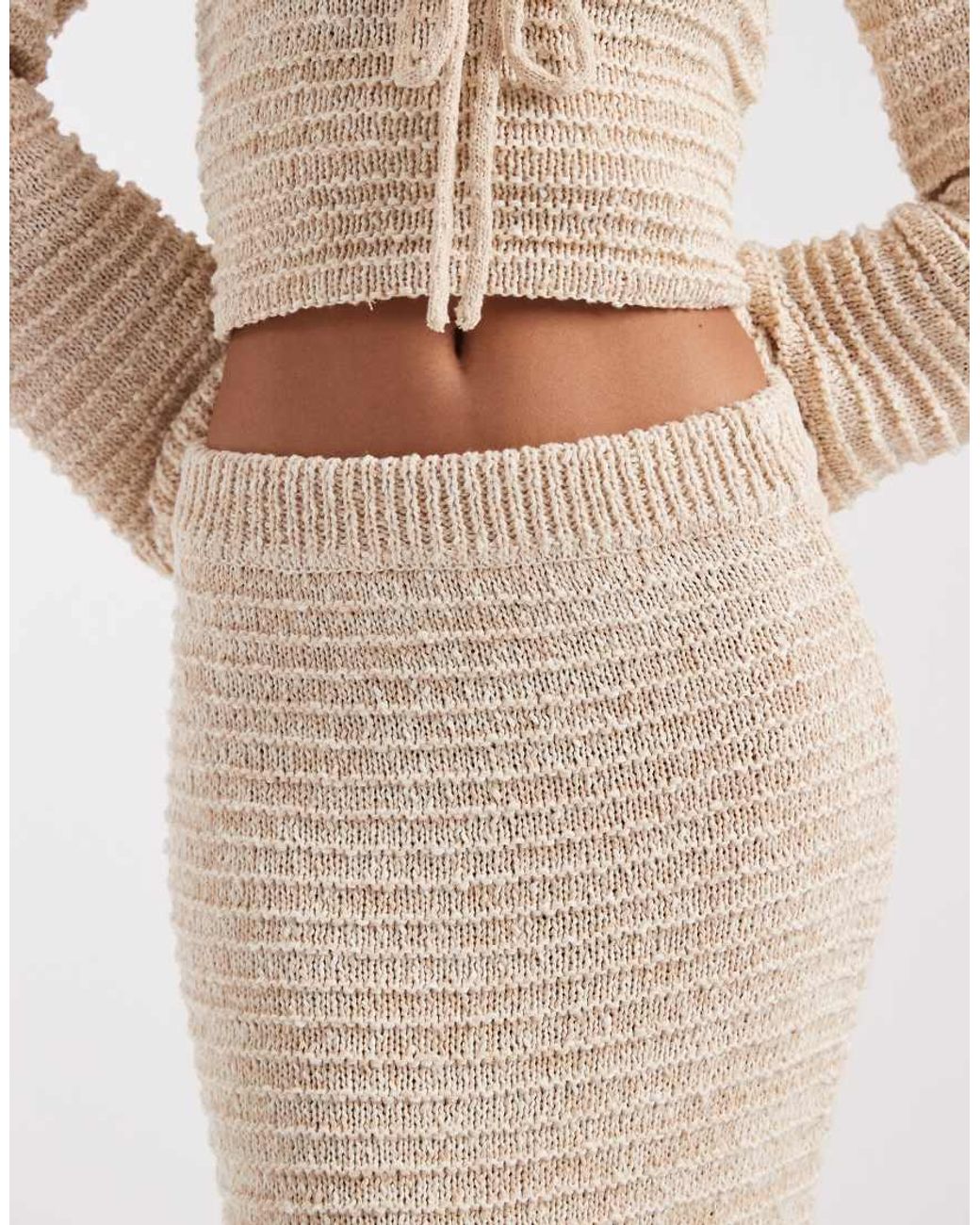 4th & Reckless Gebreide Maxi-Rok Met Textuur in het Natural