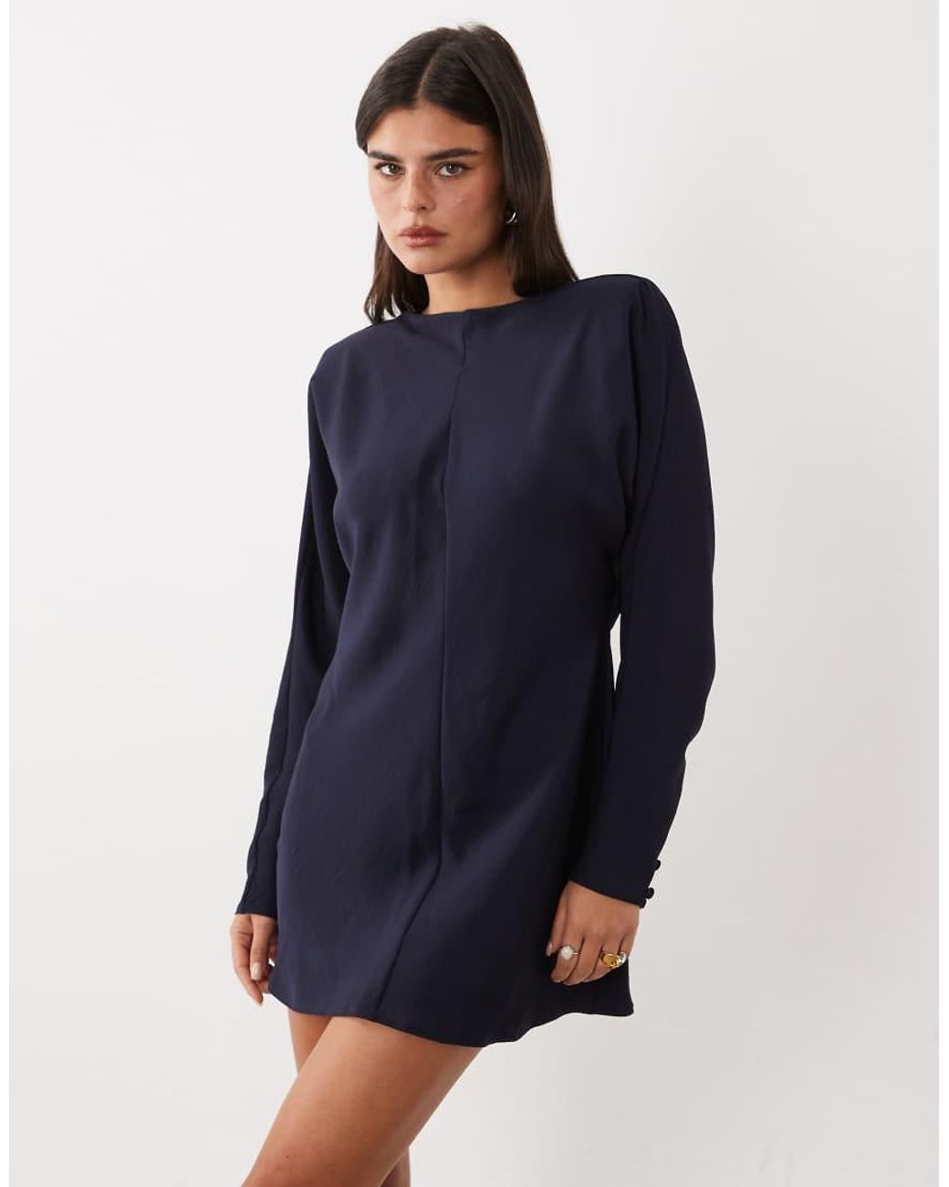ASOS Blue Batwing Mini Dress With Cowl Back