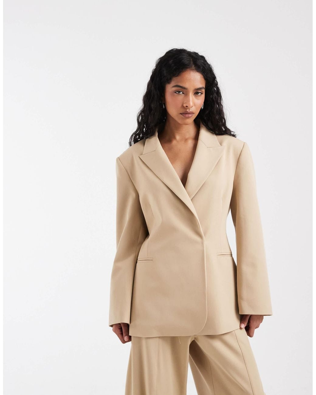 ASOS Brown Cowl Back Blazer