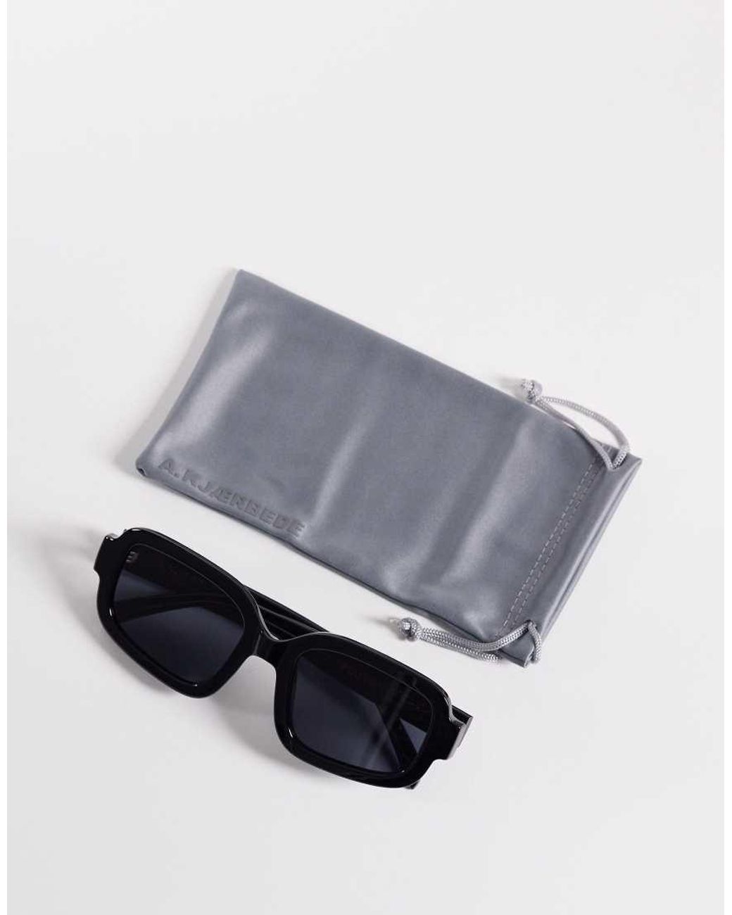 A.Kjærbede Blue Pluto Oversized Retro Curved Sunglasses