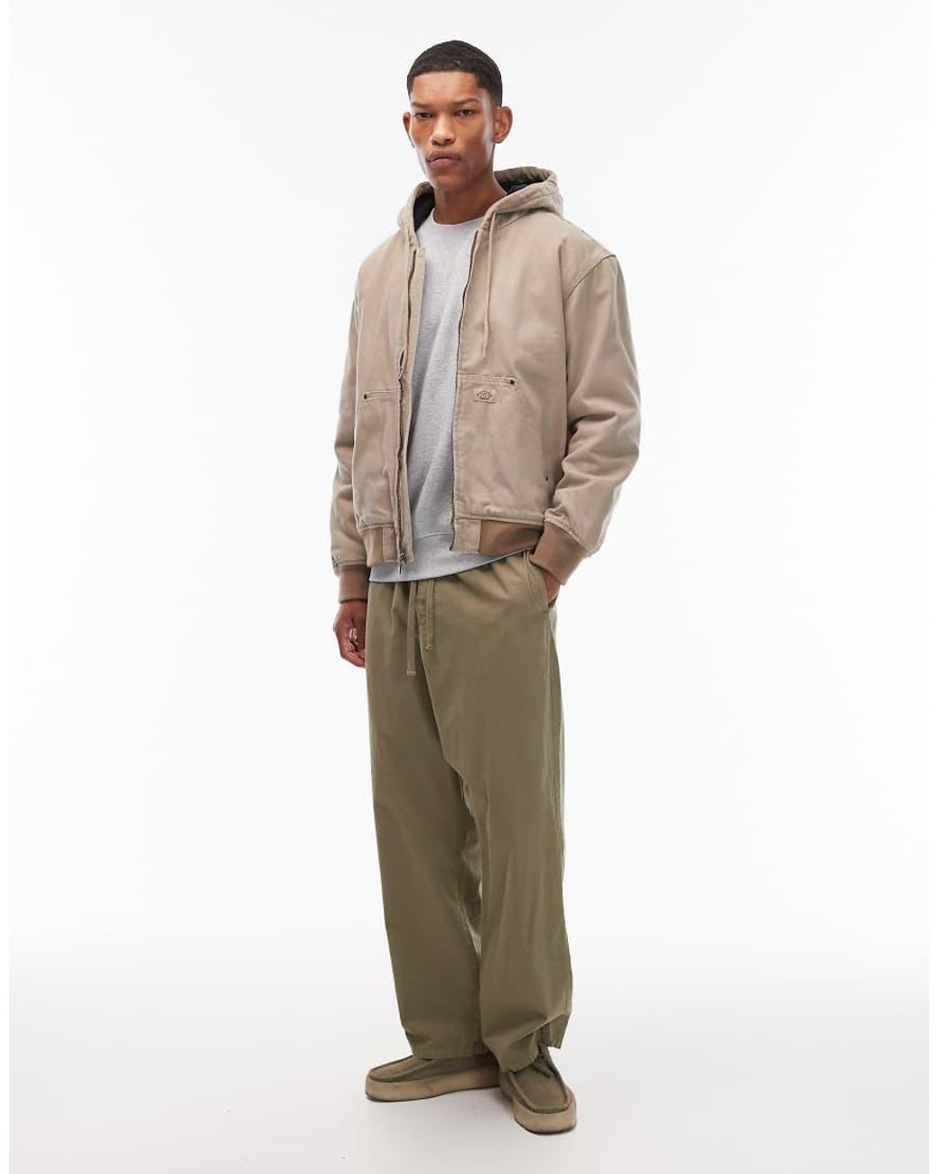 Dickies Natural Hilham Hooded Canvas Jacket for men