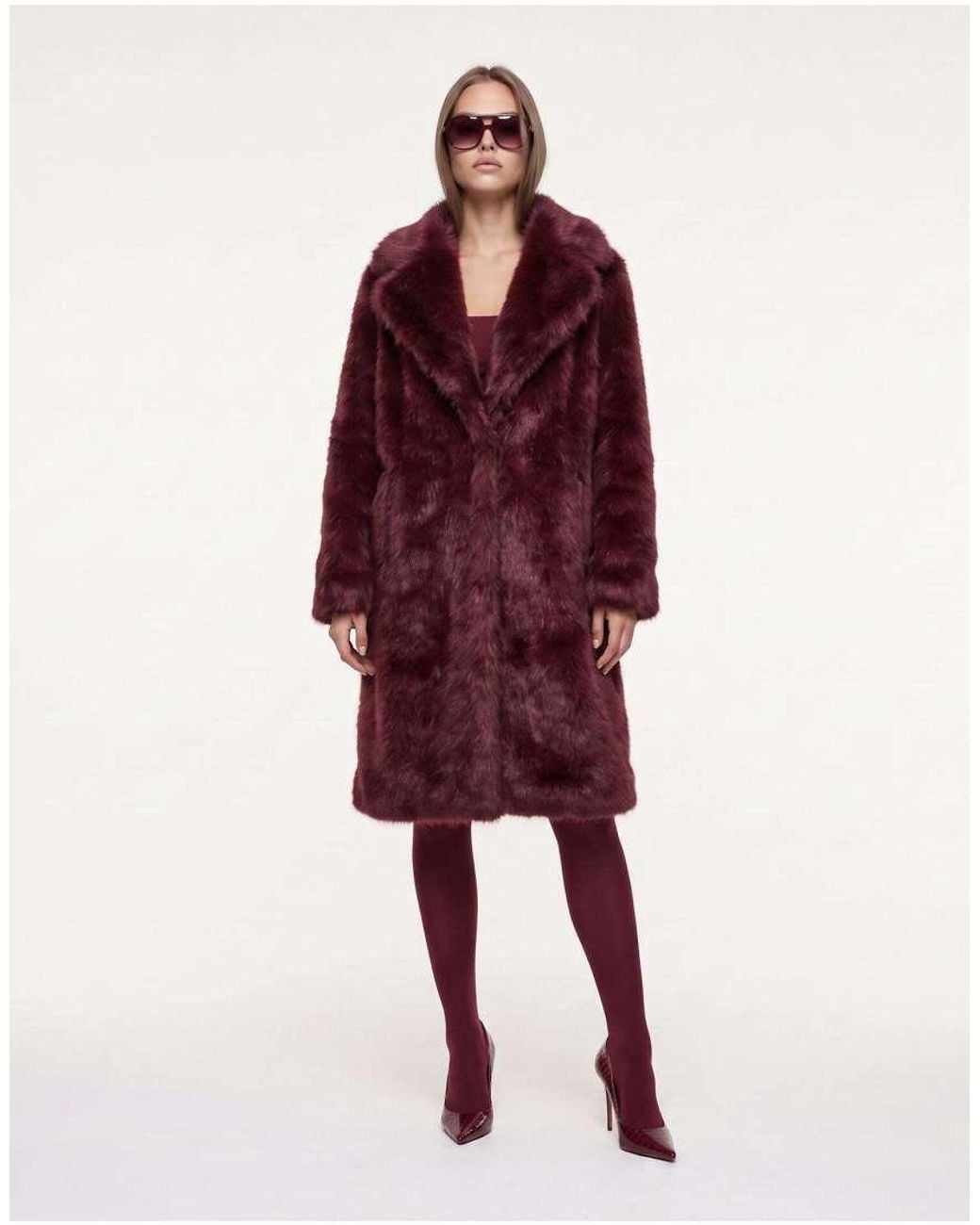 Harry Brown Red Solene Long Fur Coat