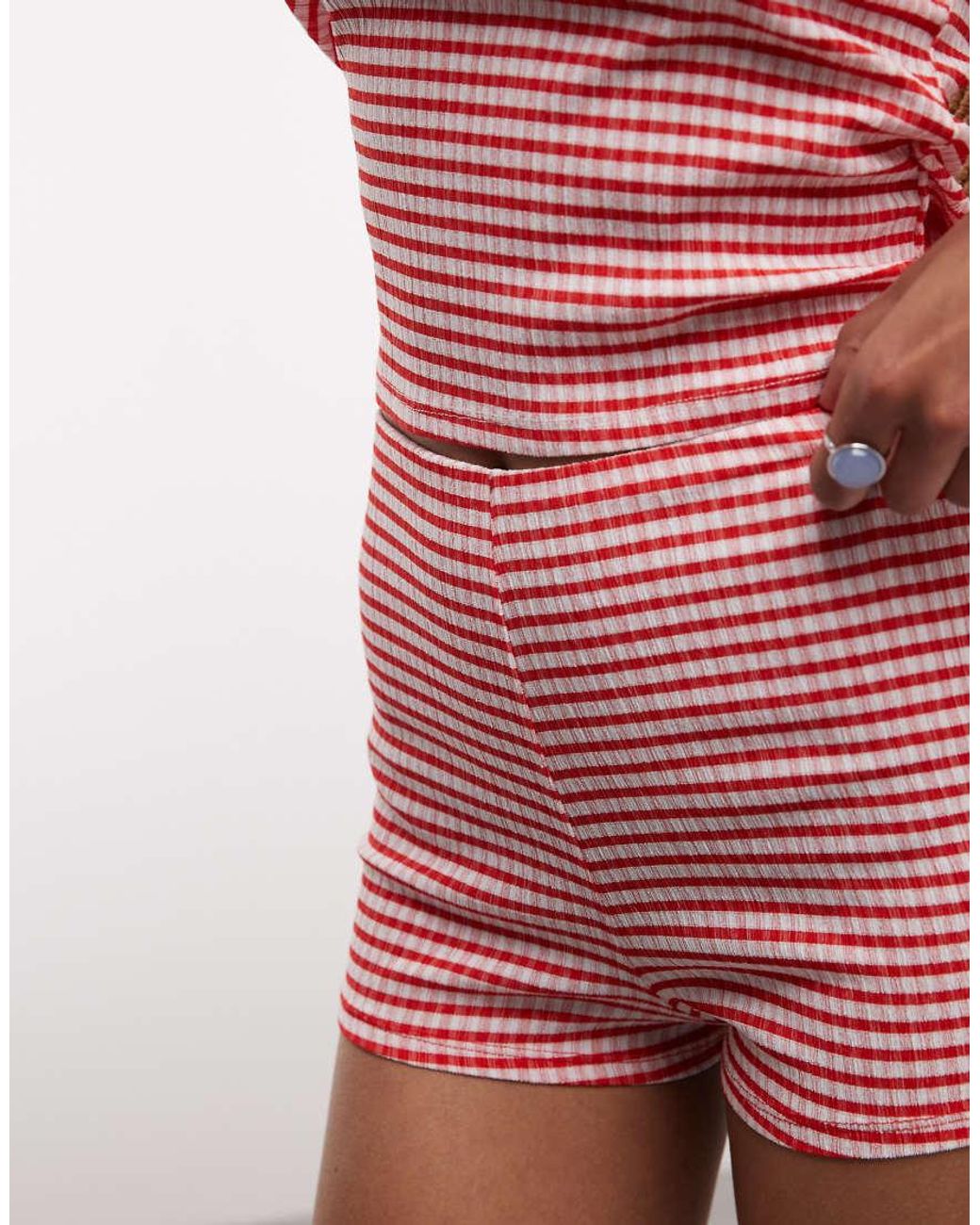 Reclaimed Vintage Red Jersey Booty Shorts