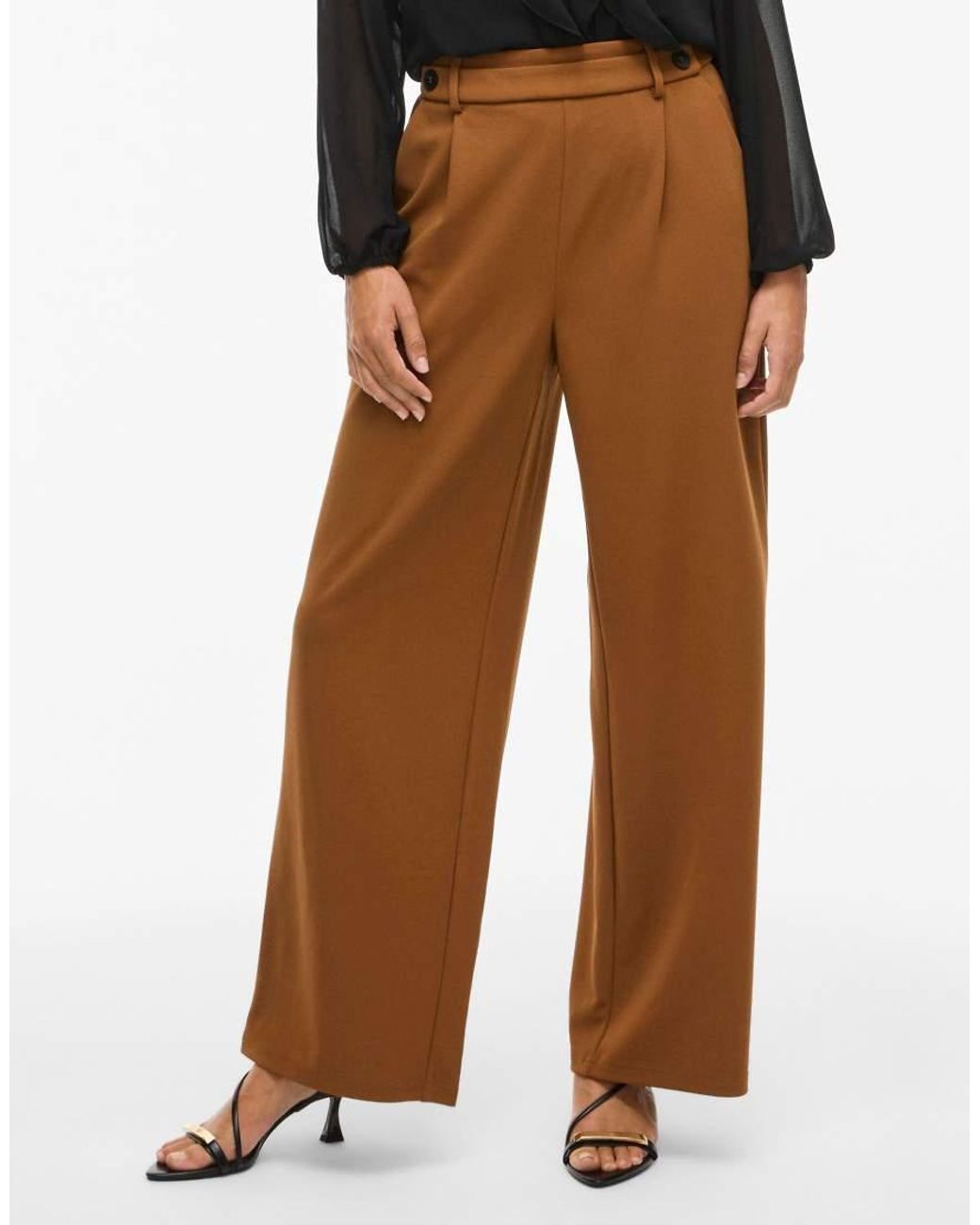 Vila Brown Wide-Leg Trousers