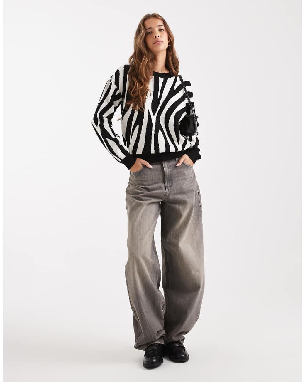 Vero Moda White O-neck Jacquard Knitted Jumper