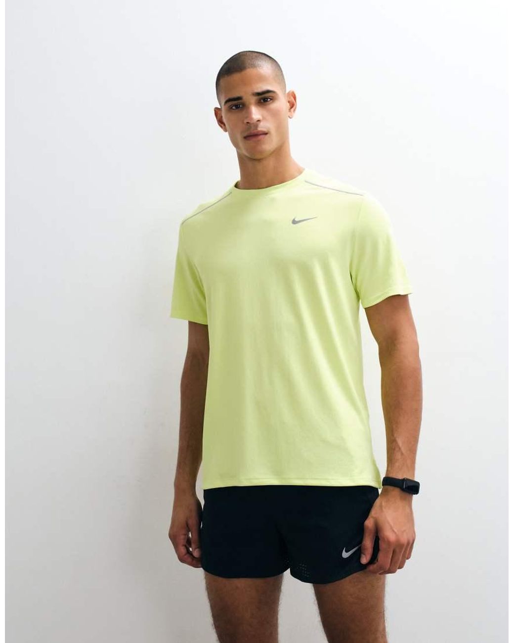 Nike White Miler Dri-Fit Uv-Protection T-Shirt for men