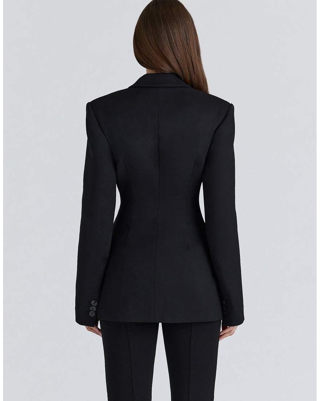 House Of Cb Black Luella Crepe Hourglass Blazer Jacket