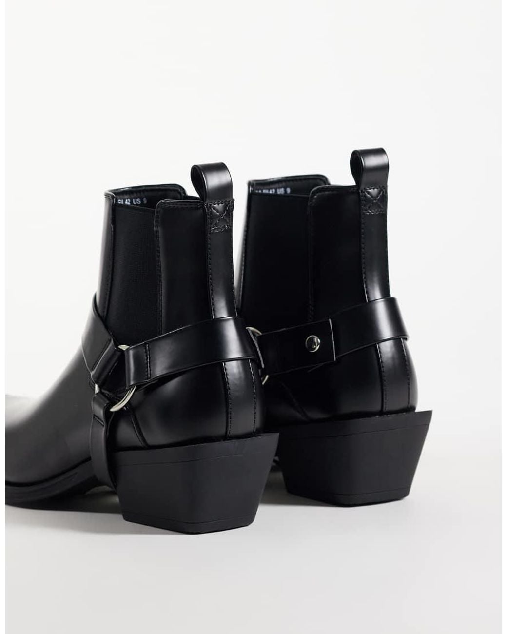 ASOS Black Chelsea Boots With Cuban Heel And Removable Strap for men