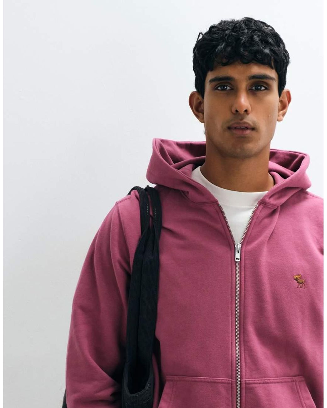Abercrombie & Fitch Pink Icon Logo Zip Up Hoodie for men