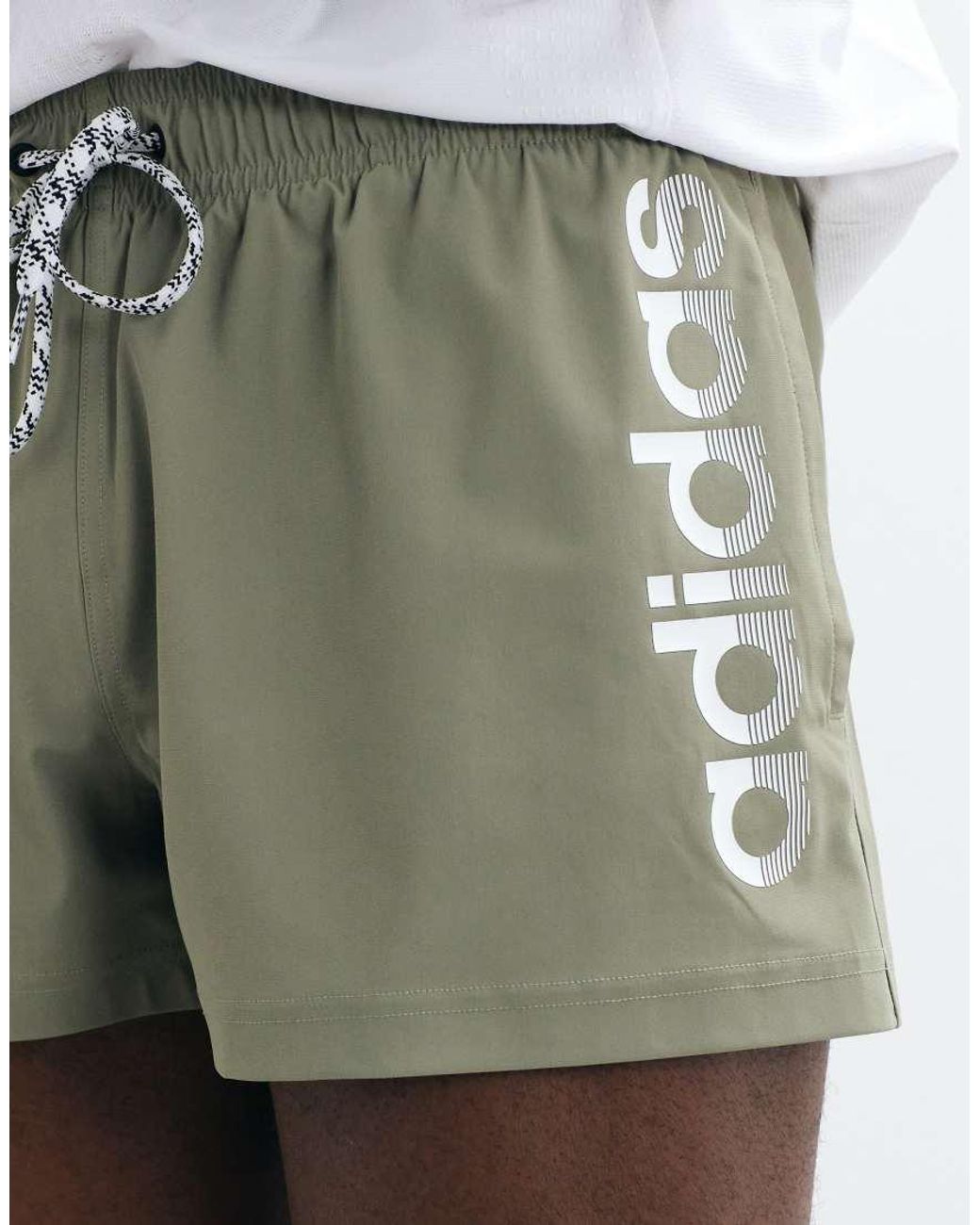 Adidas Originals Green Adidas Training 3in Swimshorts With Logo for men