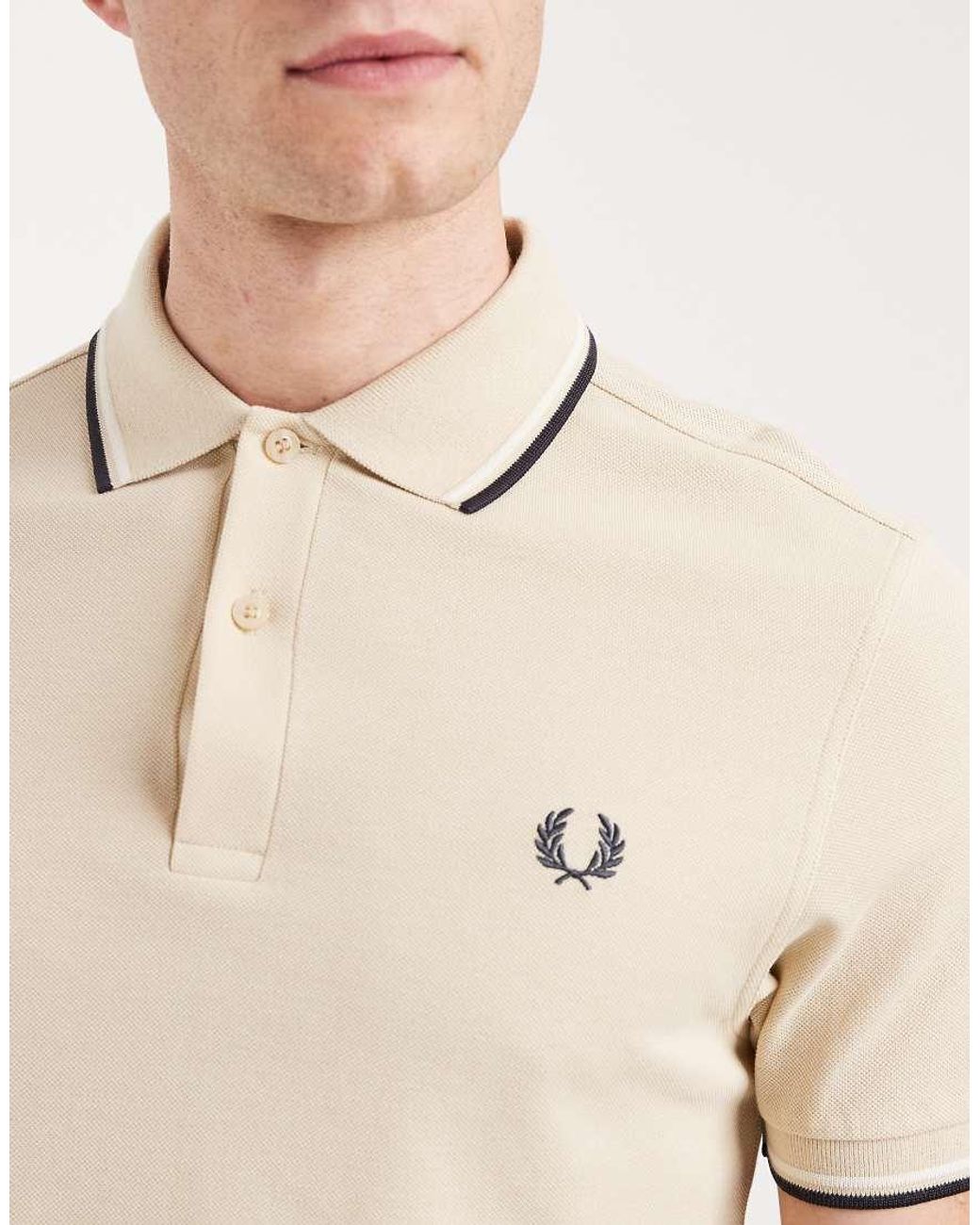 Fred Perry Natural Twin Tipped Logo Polo Shirt for men