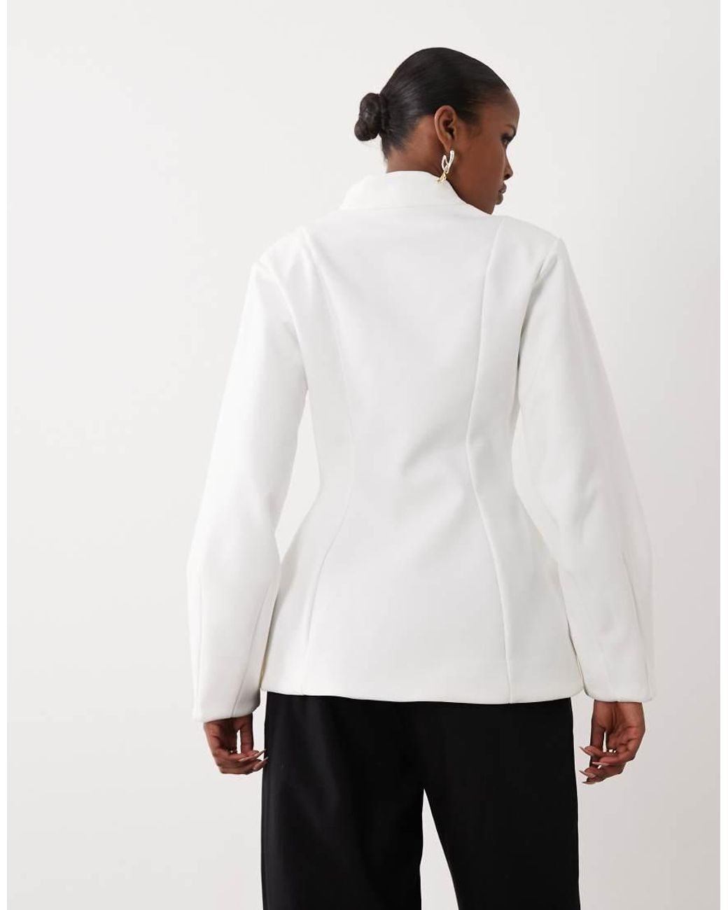 ASOS White Cinched Waist Blazer