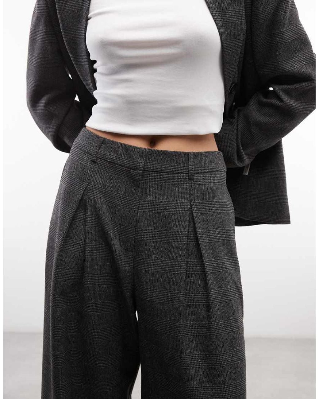 Collusion Black Pleated Wide Leg Trouser
