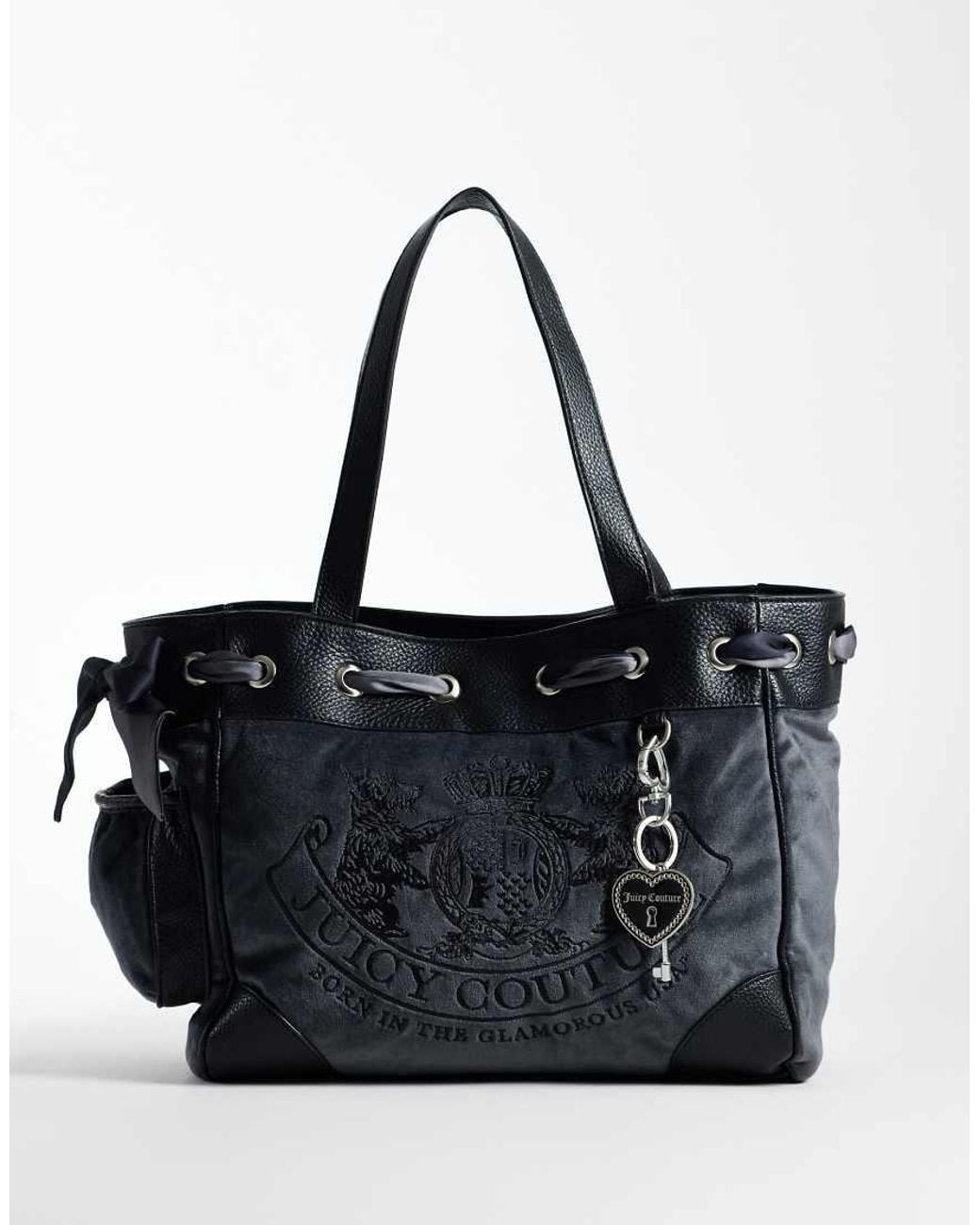 Juicy Couture Black Logo Daydreamer Large Double Handle Shoulder Bag