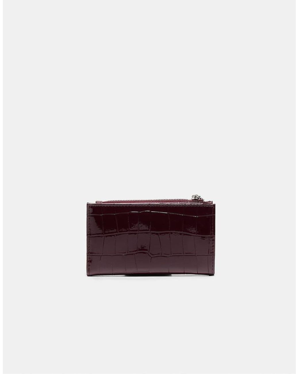 Stradivarius Purple Basic Zip-up Purse
