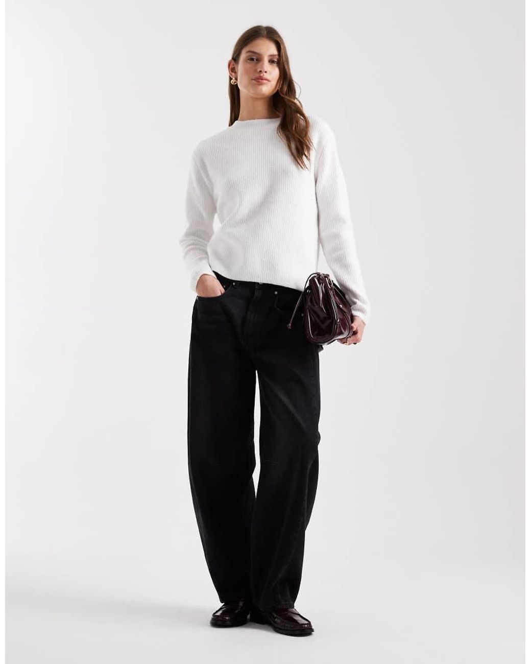 Pieces White Reversible Contrast Tie Front Knitted Cardigan