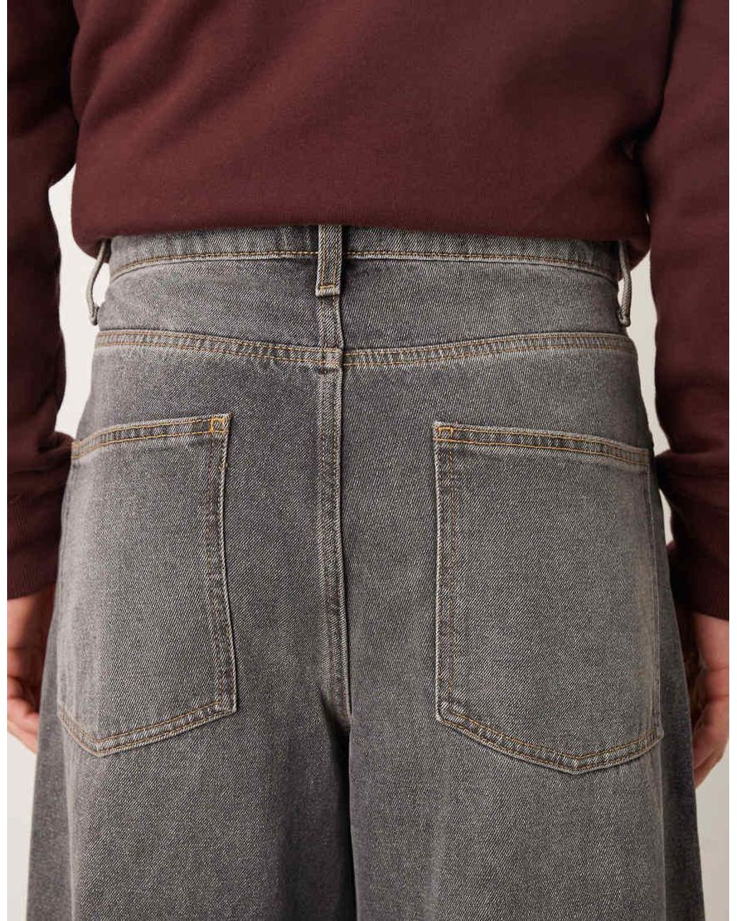 ASOS Gray Extreme Baggy Jeans for men