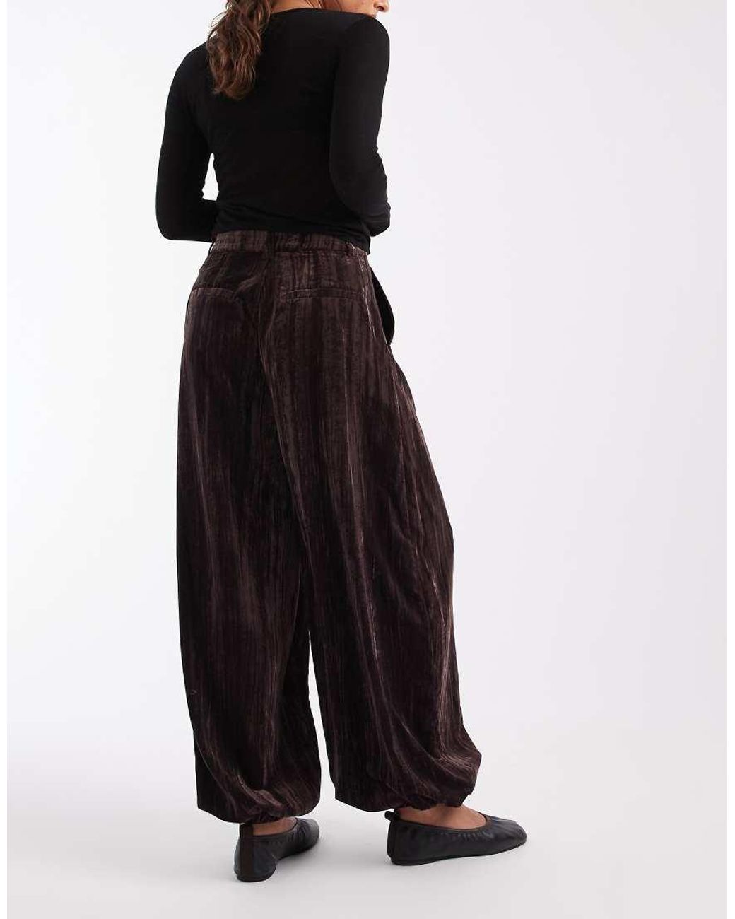 ASOS Black Tailored Crinkle Velvet jogger