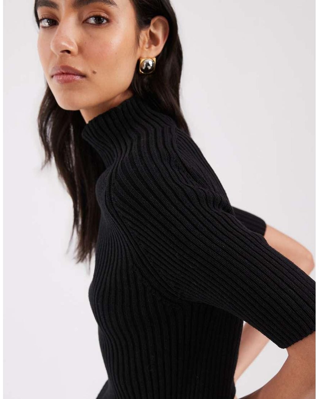 ASOS Black Knitted Ribbed Jumper