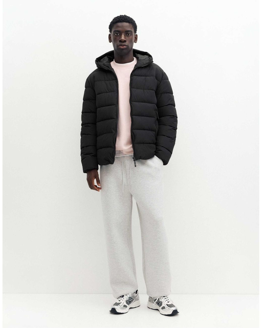 Doudoune à capuche Pull&Bear pour homme en coloris Black