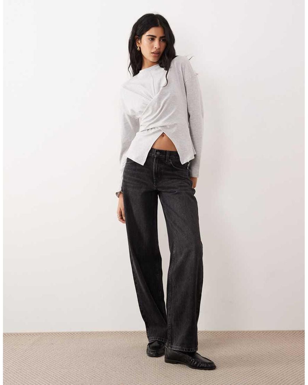 ASOS White Long Sleeve Wrap T-shirt
