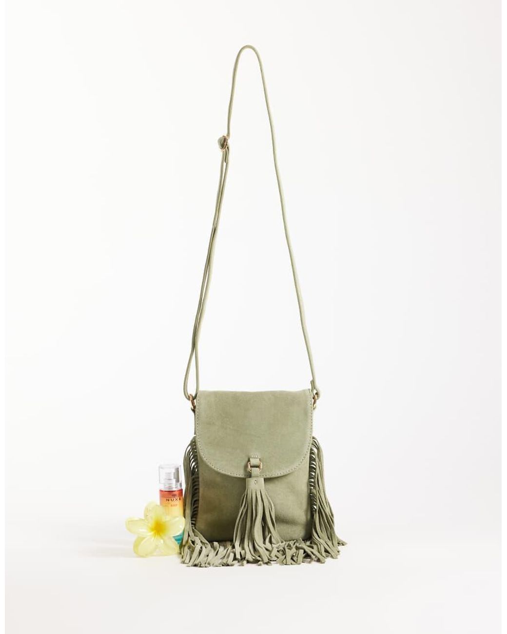 ASOS Multicolor Suede Fringe Crossbody Bag