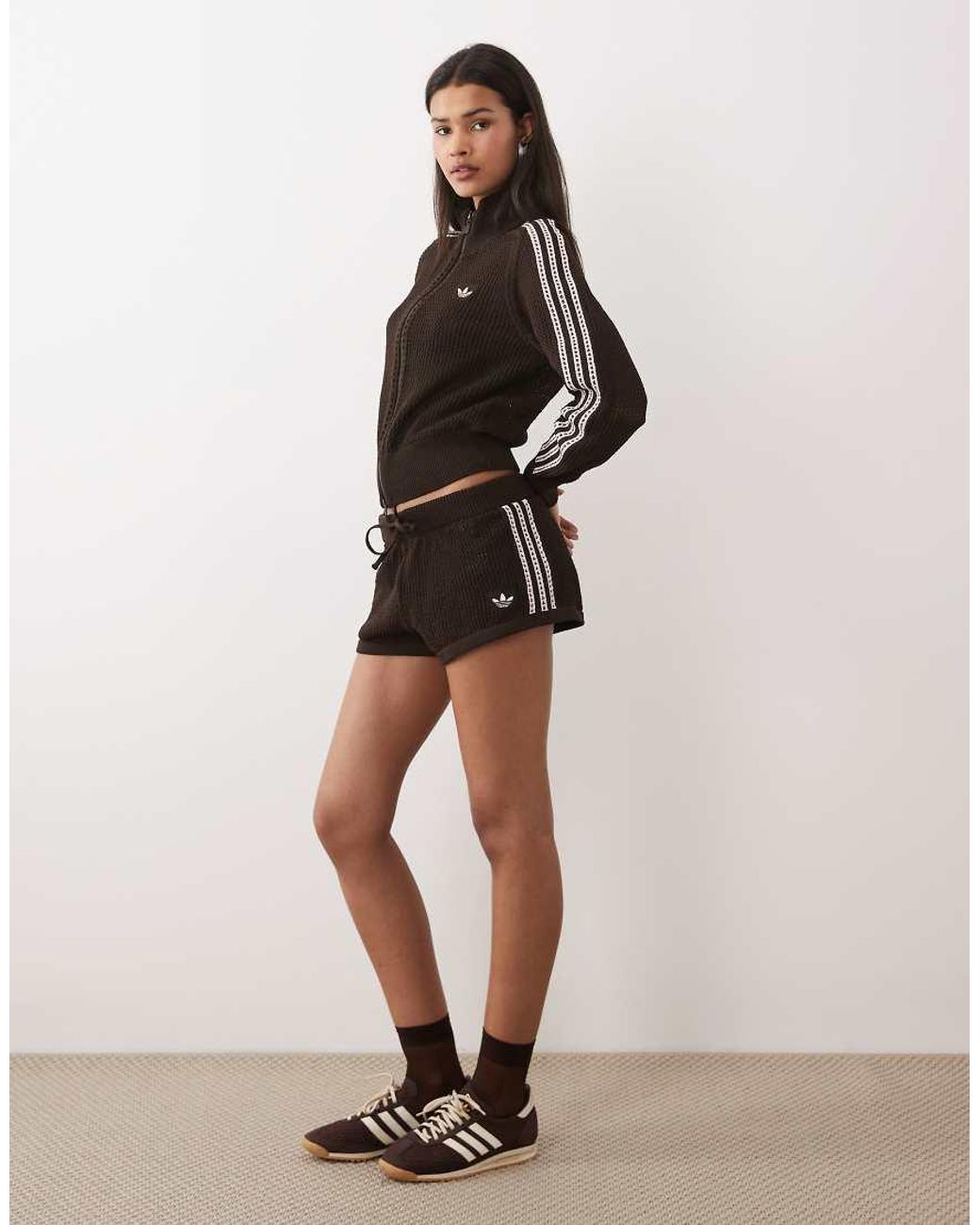 Adidas Originals Natural Knitted Crochet Shorts