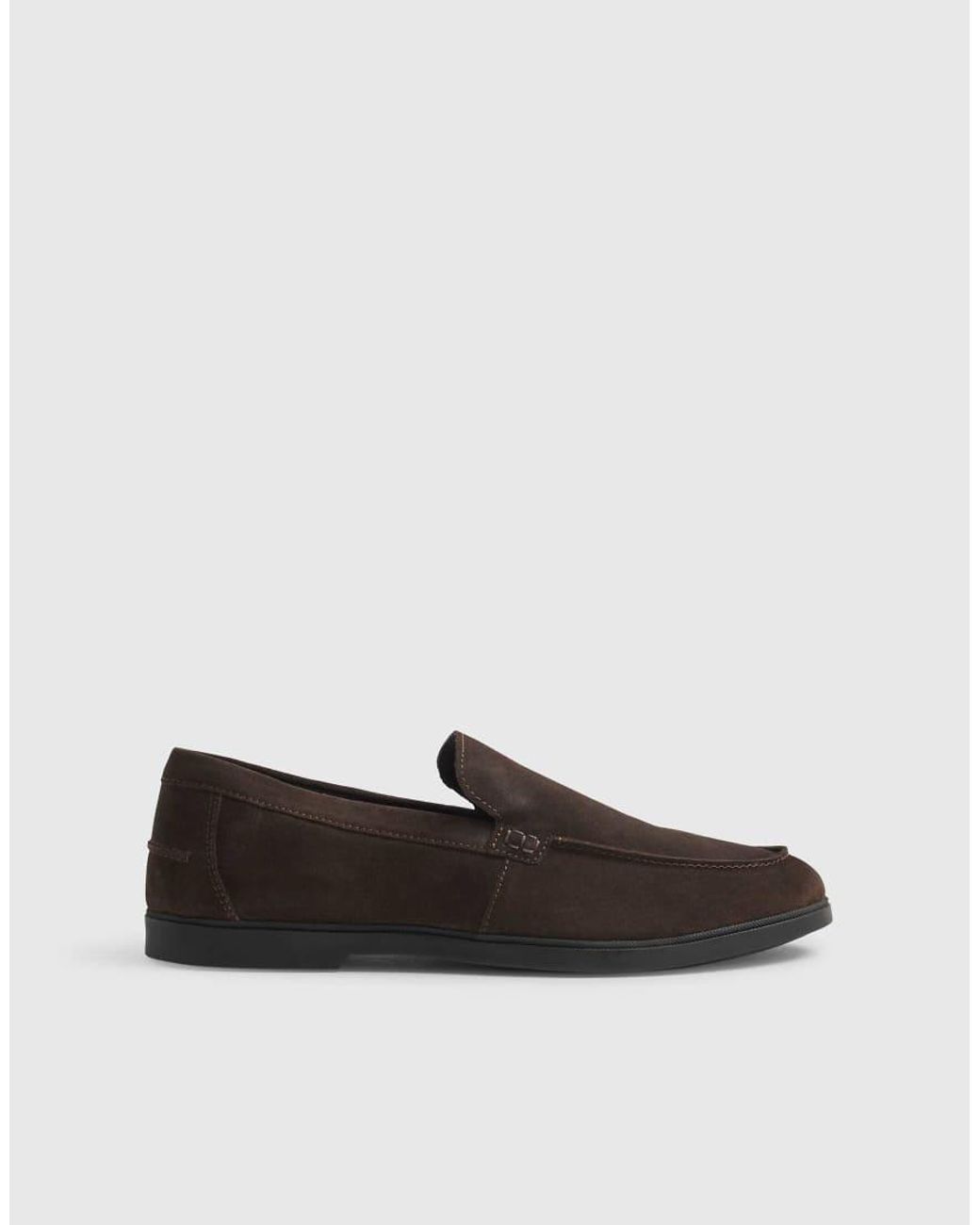 River Island Black Suede Deconstructed Loafers for men