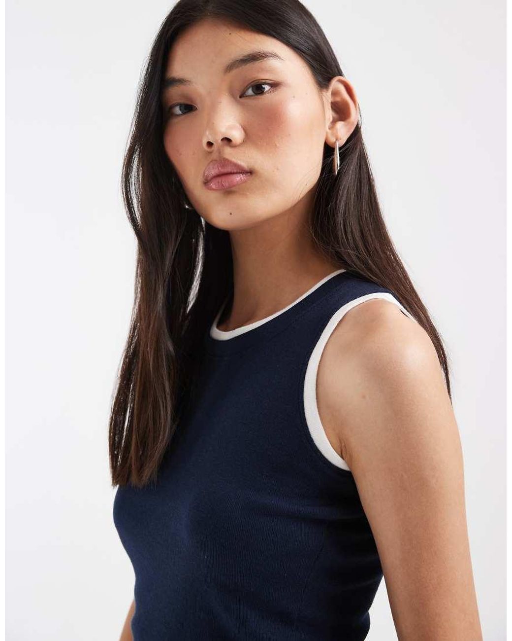 JJXX Blue Double Layer Tank Top