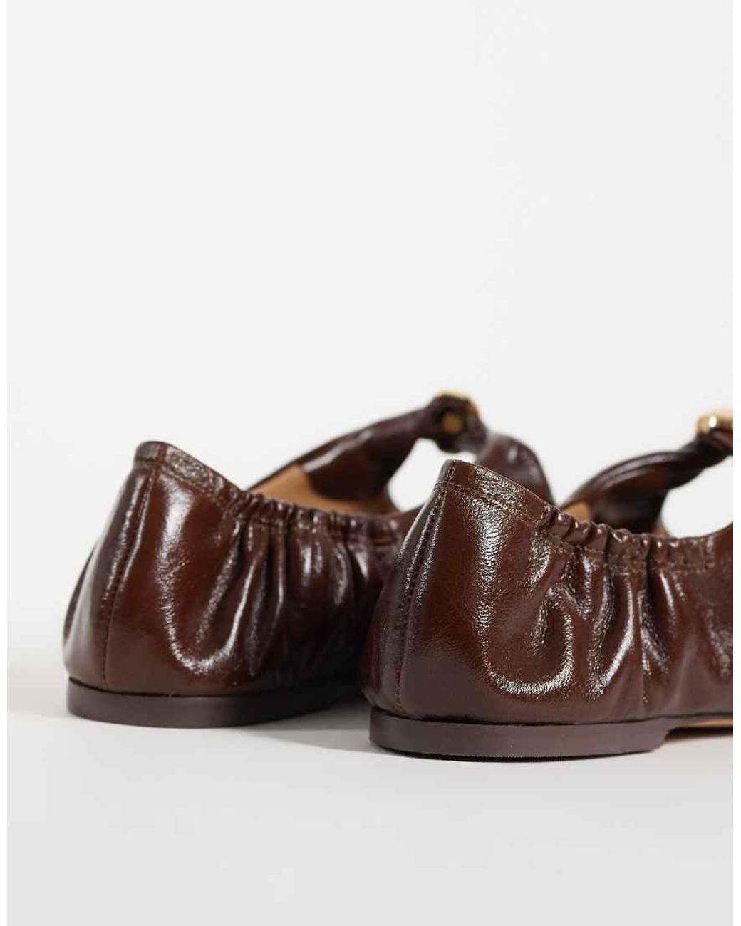 Dolce Vita Brown Cornel Ballet Flats With Gold Detail