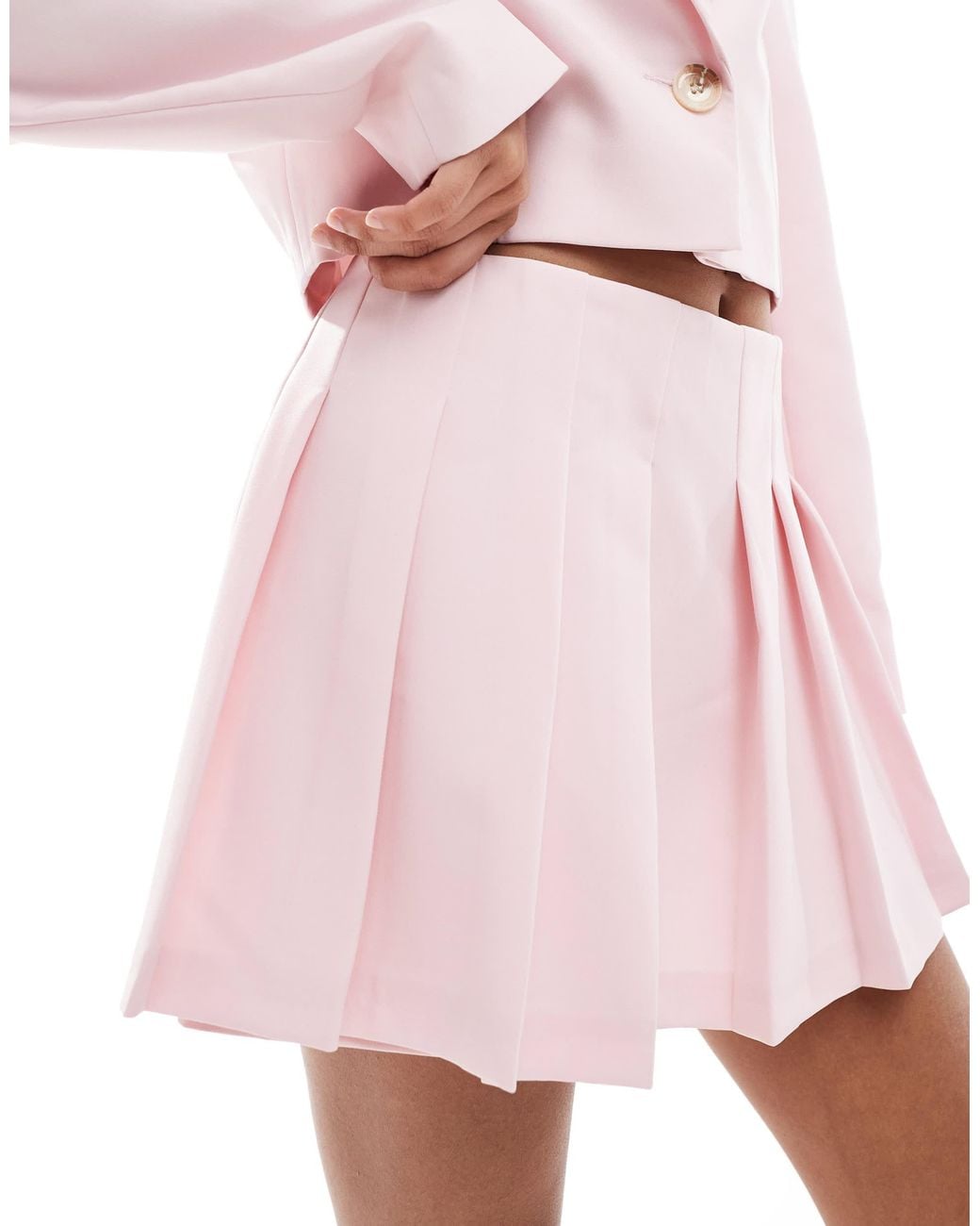 Miss Selfridge Pink Pleated Skort