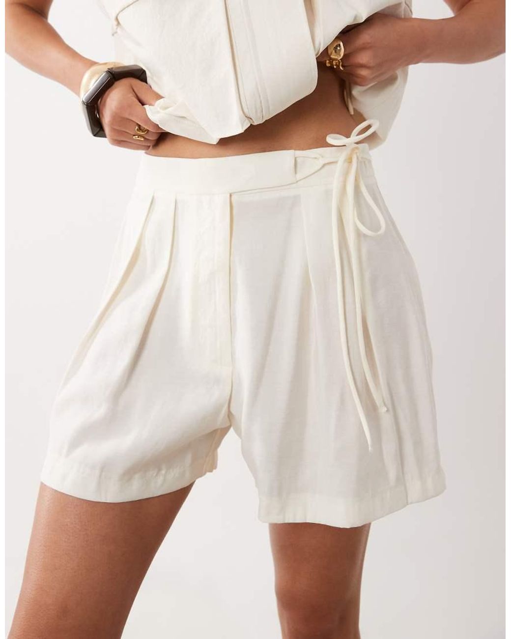 ASOS Natural Tailored Tie Detail Short