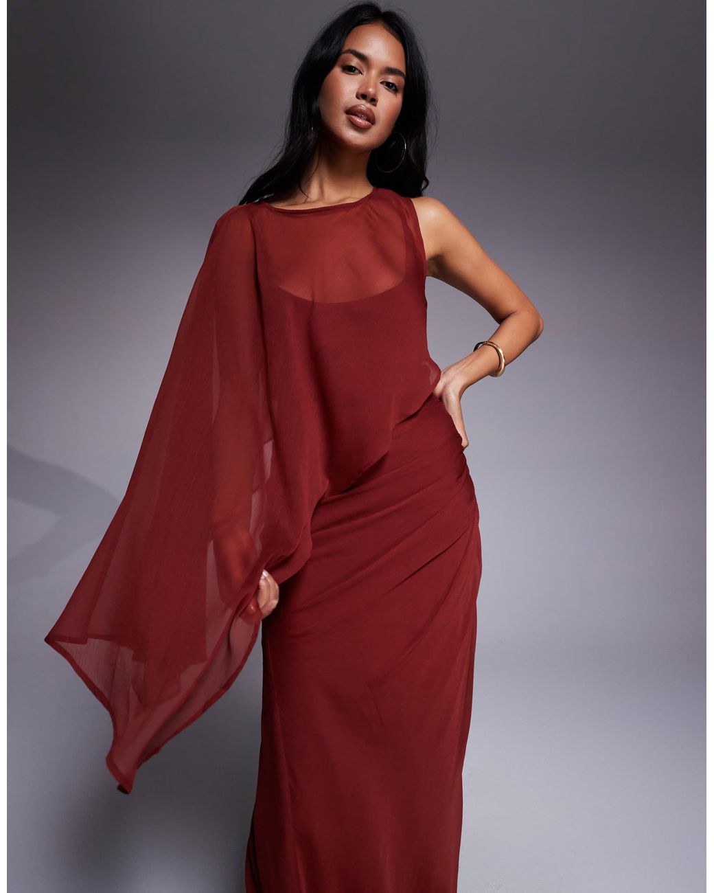 ASOS Layered Sleeve Overlay Maxi Dress With Draped Skirt | Lyst ASOS Layered Sleeve Overlay Maxi Dress With Draped Skirt | Lyst