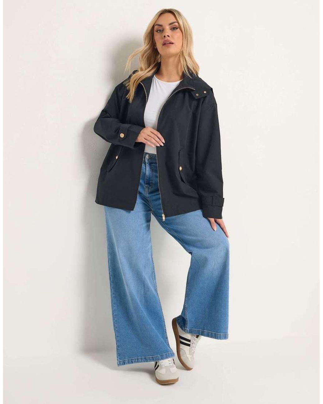Yours Clothing Blue Military Button Jacket