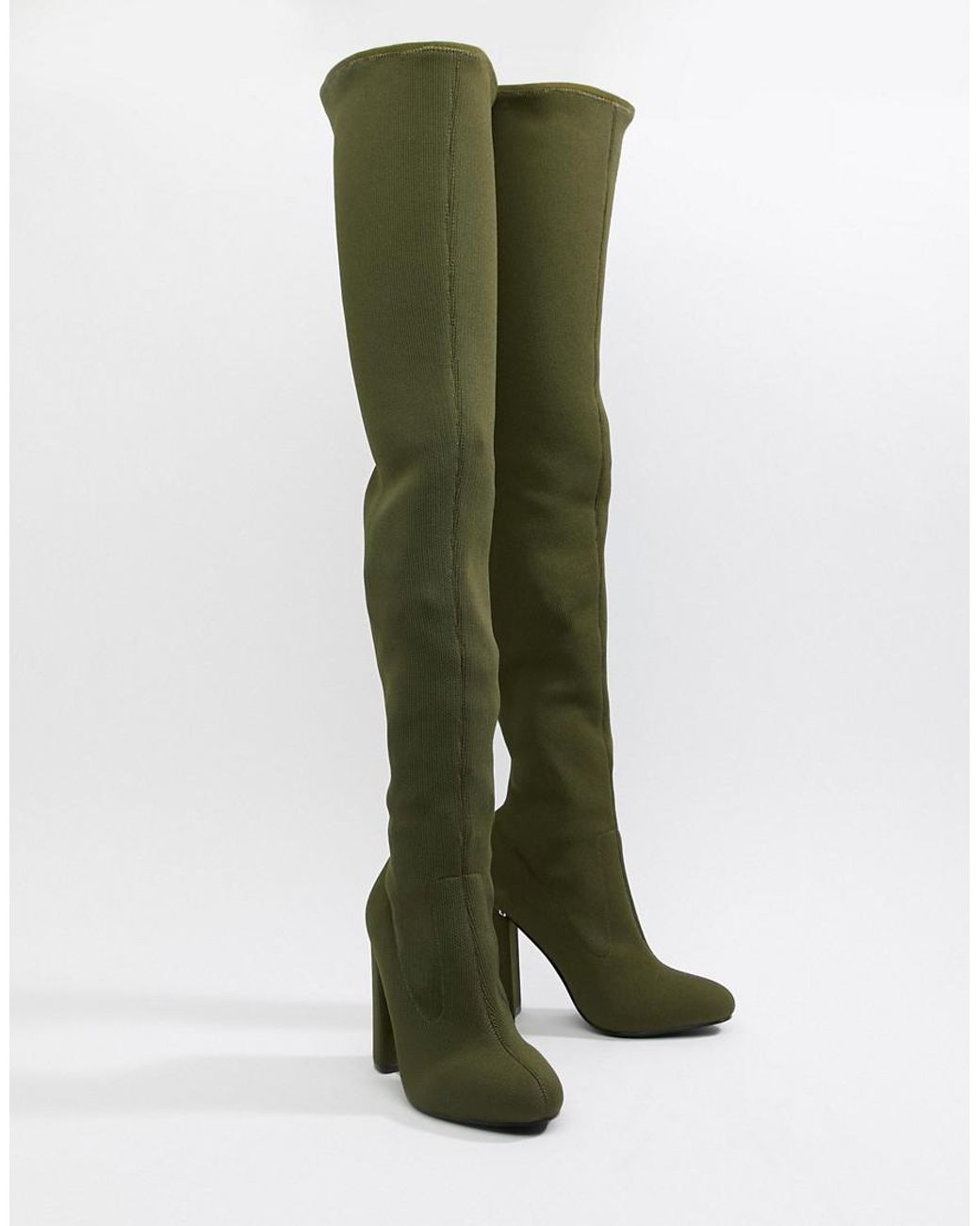 Army green sales thigh high boots